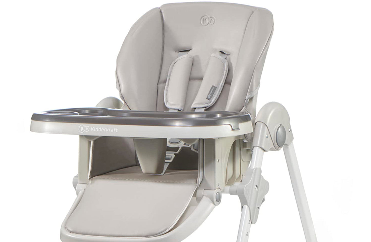 Trona bebé ajustable con bandeja y reposapiés, plegable, desde nacimiento hasta 15 kg, gris